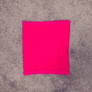 Neon pink tube top